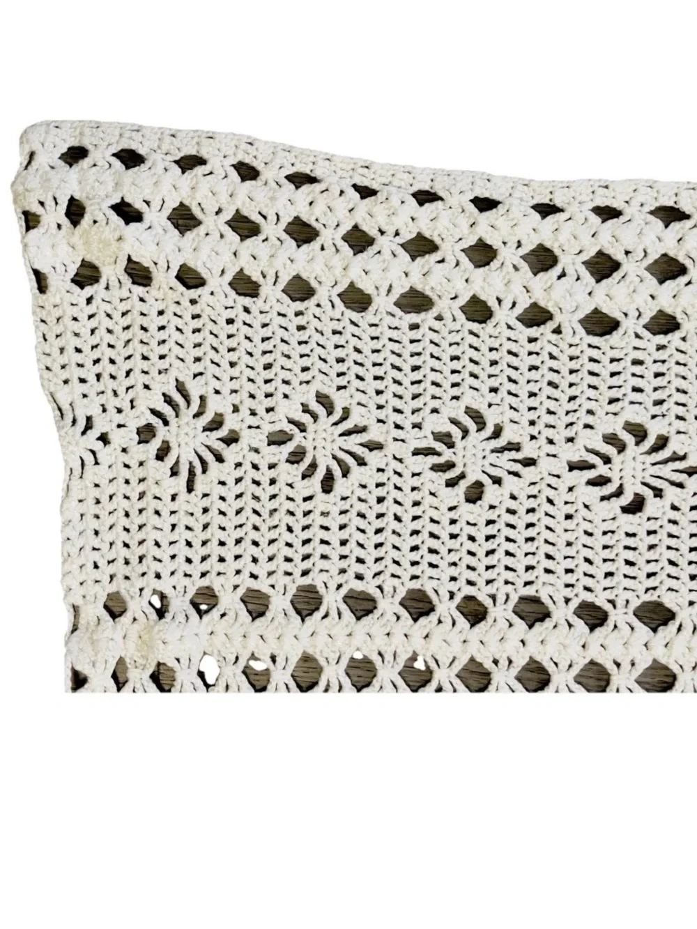 Antique Table Runner Buffet Dresser Scarf Crochet Cottagecore Farmhouse